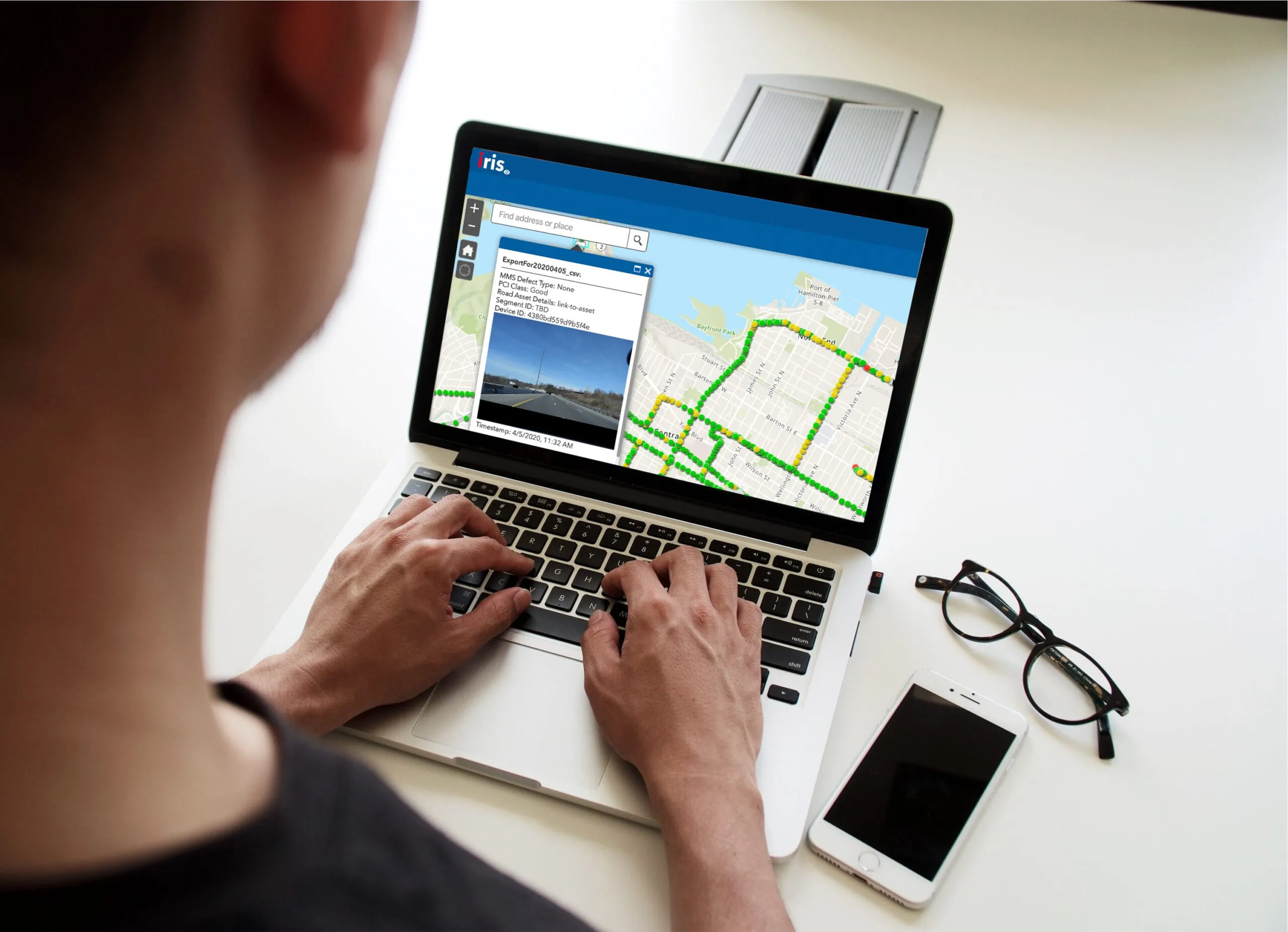 irisCITY displays results and automates work orders